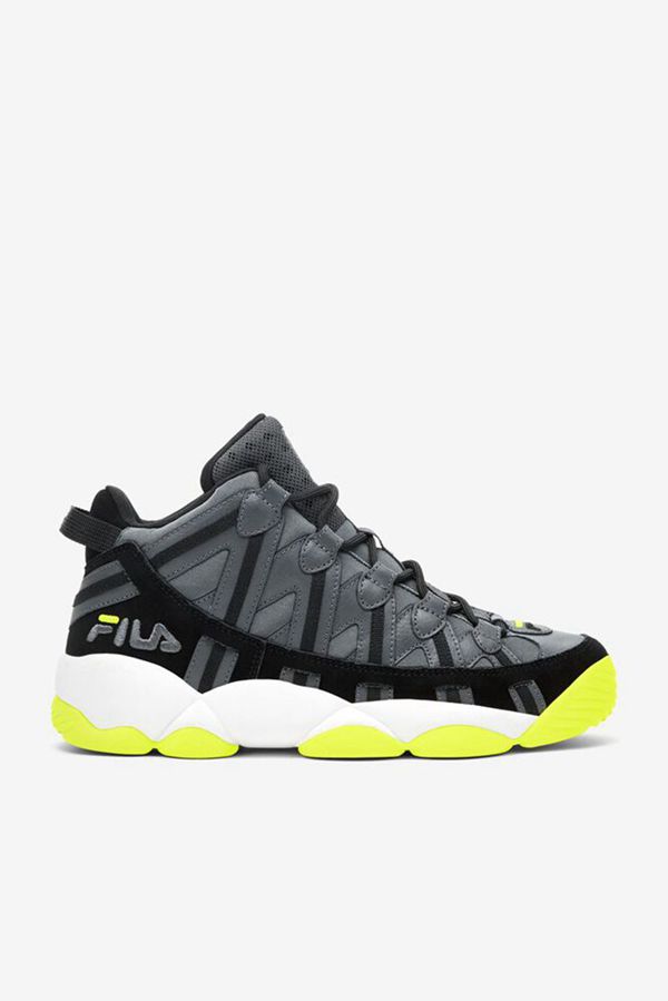 Fila Stackhouse Spaghetti Men's Sneakers - Dark Grey/Black/Yellow,NZ 901-72968